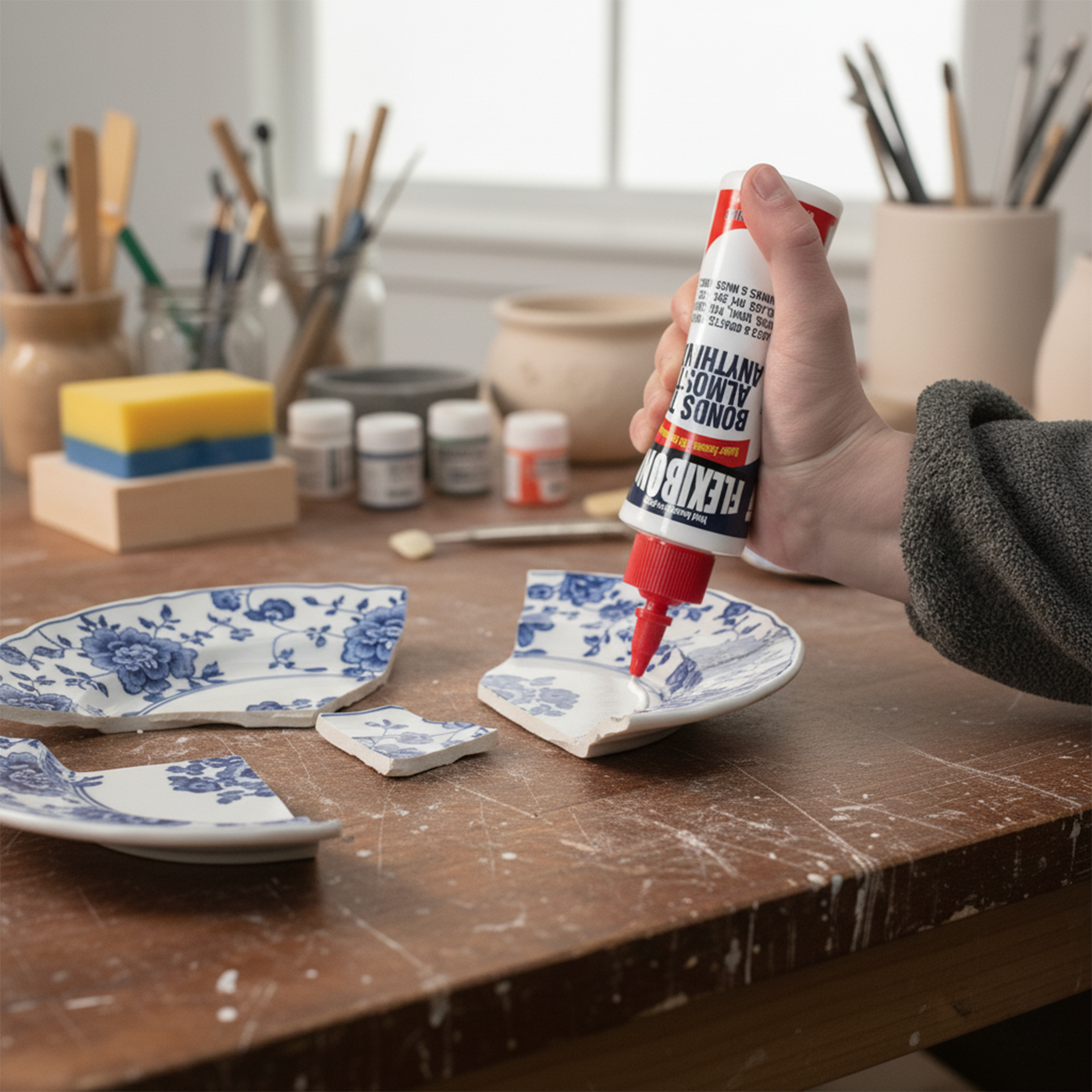 Flexibond used in ceramic repair project